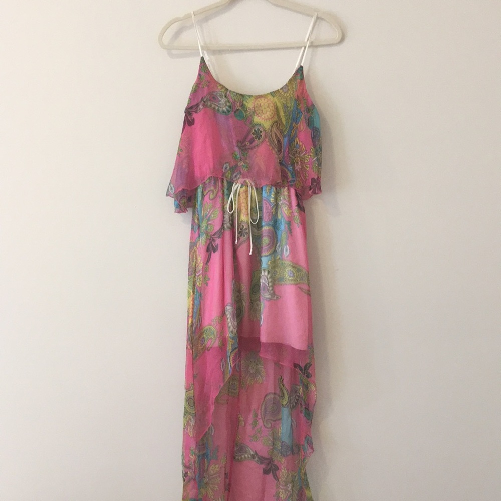 Vibrant high-low spring dress
